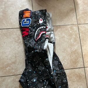 Bape color camo hoodie black glow in the dark double zip up